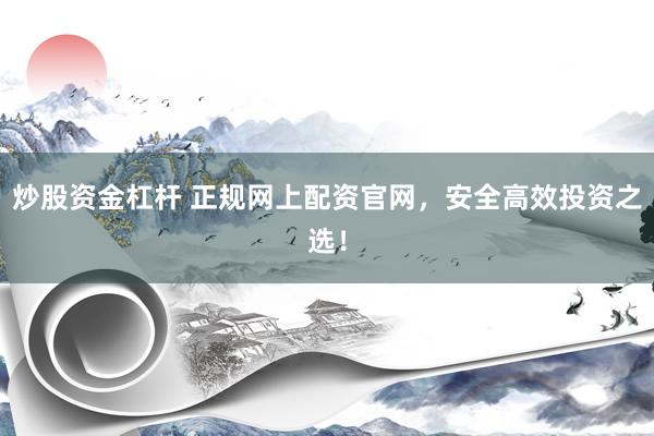 炒股资金杠杆 正规网上配资官网，安全高效投资之选！