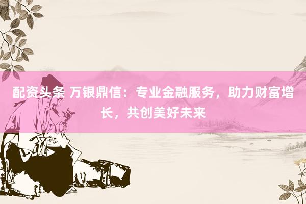 配资头条 万银鼎信：专业金融服务，助力财富增长，共创美好未来