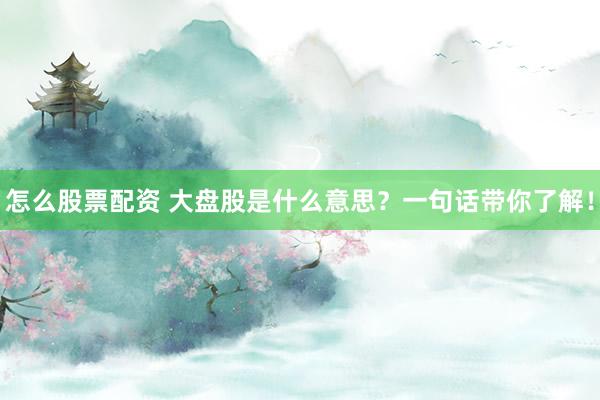 怎么股票配资 大盘股是什么意思？一句话带你了解！