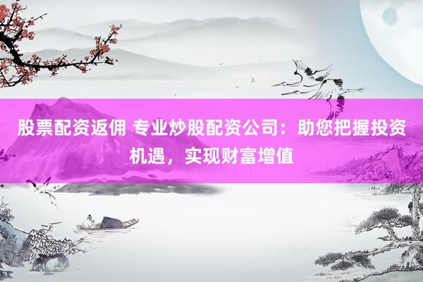 股票配资返佣 专业炒股配资公司：助您把握投资机遇，实现财富增值