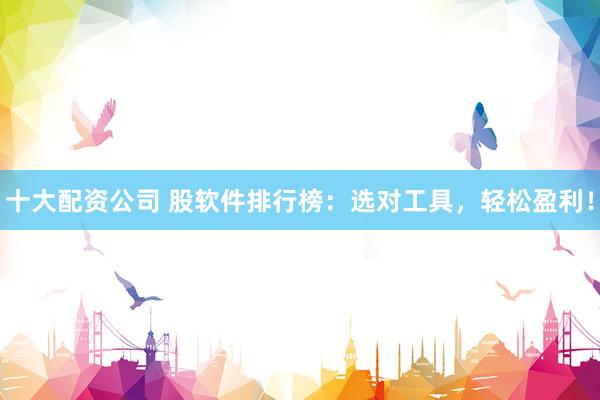 十大配资公司 股软件排行榜：选对工具，轻松盈利！