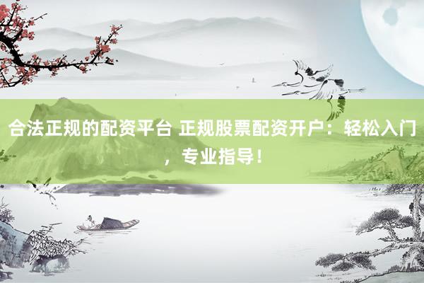 合法正规的配资平台 正规股票配资开户：轻松入门，专业指导！