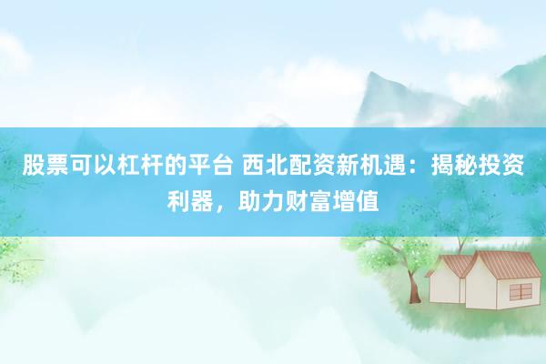 股票可以杠杆的平台 西北配资新机遇：揭秘投资利器，助力财富增值