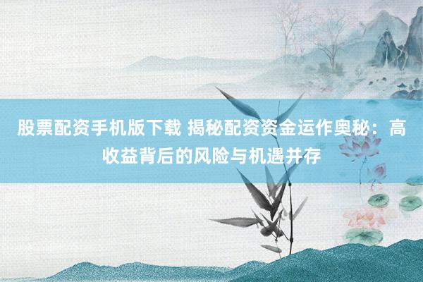 股票配资手机版下载 揭秘配资资金运作奥秘:高收益背后的风险与机遇并存