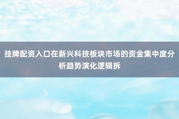 挂牌配资入口在新兴科技板块市场的资金集中度分析趋势演化逻辑拆