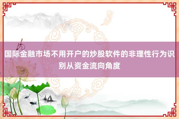 国际金融市场不用开户的炒股软件的非理性行为识别从资金流向角度