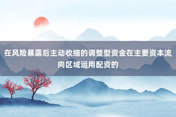 在风险暴露后主动收缩的调整型资金在主要资本流向区域运用配资的